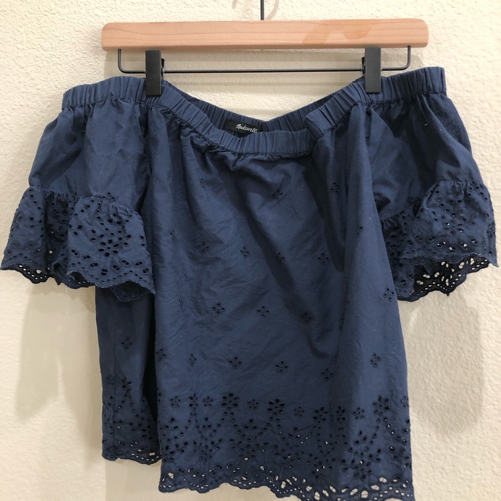 Madewell Off the Shoulder Eyelet Top